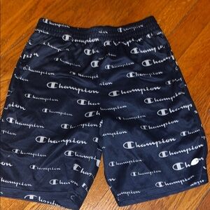 Champion Blue and White Logo Shorts